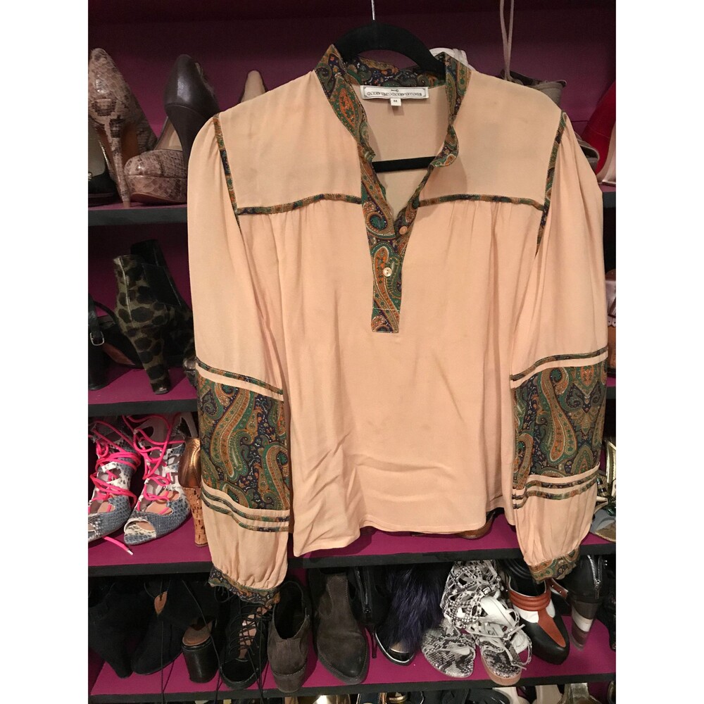 What Comes Around Goes Around silk peasant top